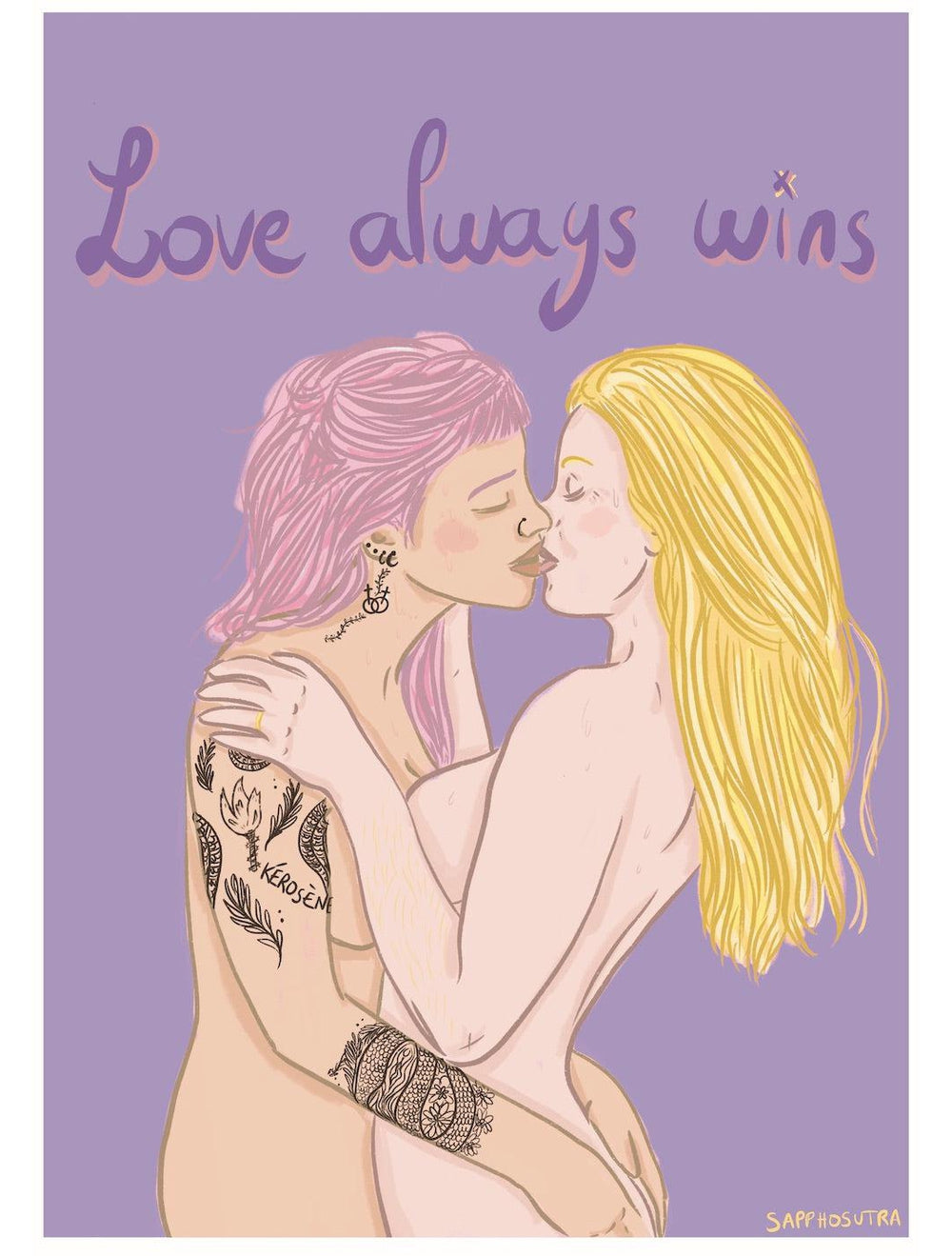 Affiche Lesbienne Love Always Wins